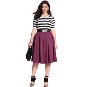 Eloquii Burgundy Studio Midi Skirt